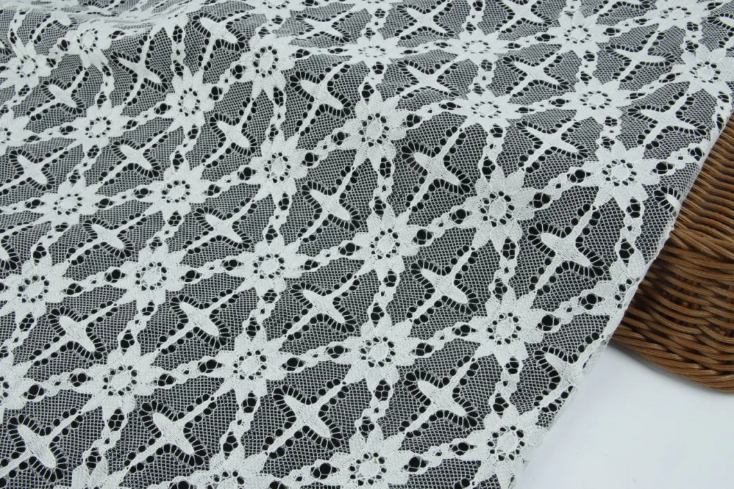 The Factory Supplies Brocade Cotton Fabric for Wedding Lace Mesh Clothing Fabrics