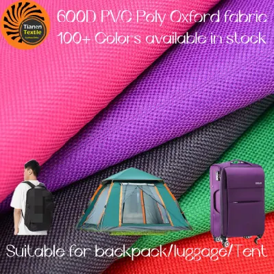 (Plus de 100 couleurs disponibles en stock) Revêtement PVC polyester imperméable 600d/Tissu Oxford enduit pour sac/bagage/nappe/sac d'école/tente